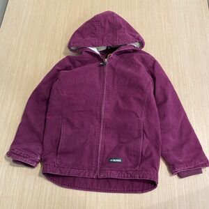 Berne Youth M 10-12 Workwear Jacket Plum Purple Sherpa Lined Hooded BHJ41PLM